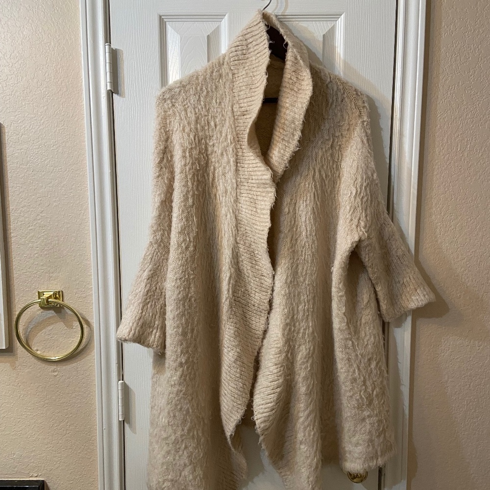 MLM Cream Fluffy Fuzzy Open Front Cardigan Women Maternity Size XS